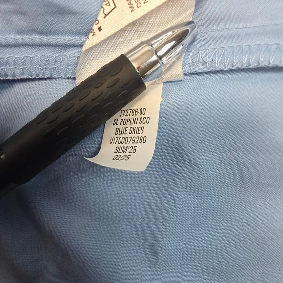 Banana Republic Women 10 Blue Poplin Scoop Princess Seams Midi Dress Tie Waist - Picture 7 of 8